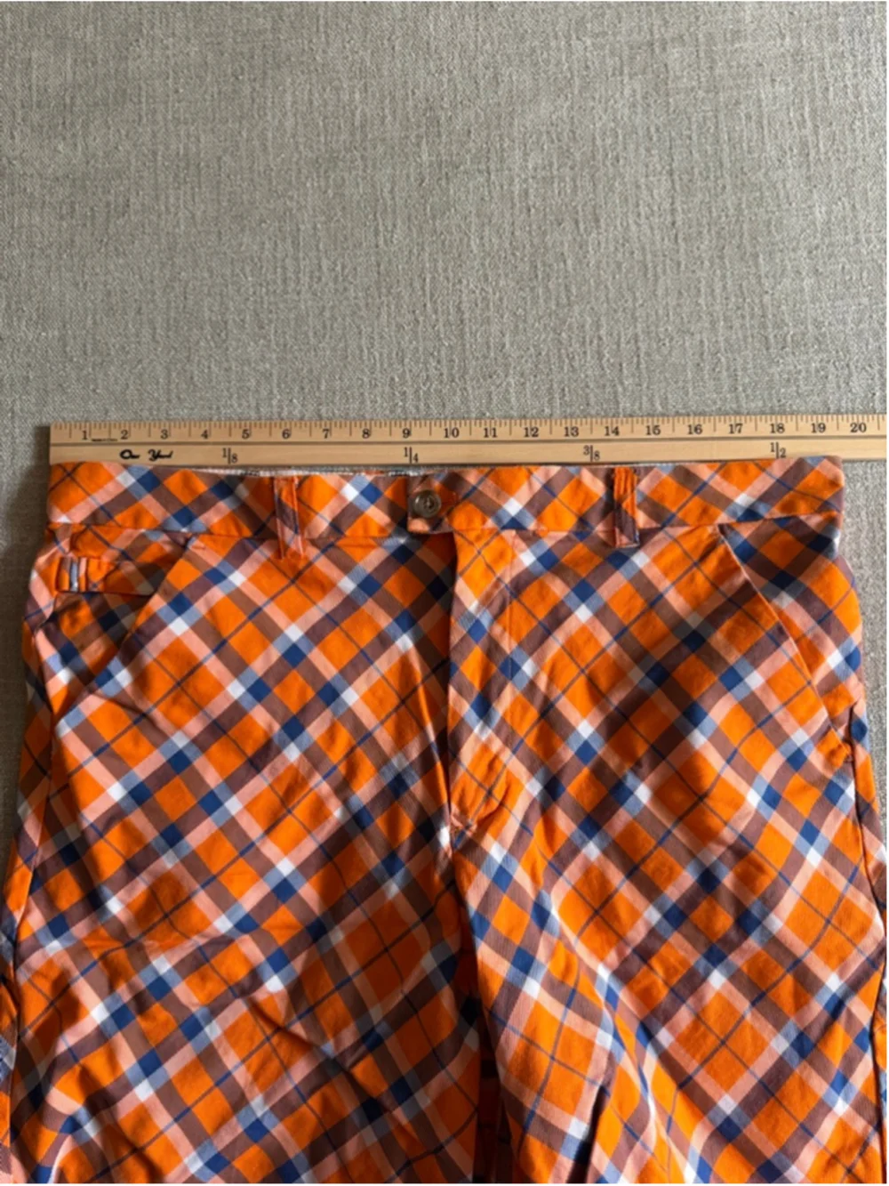 Royal & Awesome tangerine tartan shorts plaid golf shorts men’s size 38